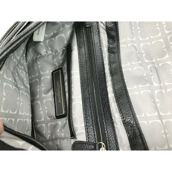 LIZ CLAIBORNE Black Faux Leather Crossbody Bag w Large Front Buckle - Picture 6 of 12